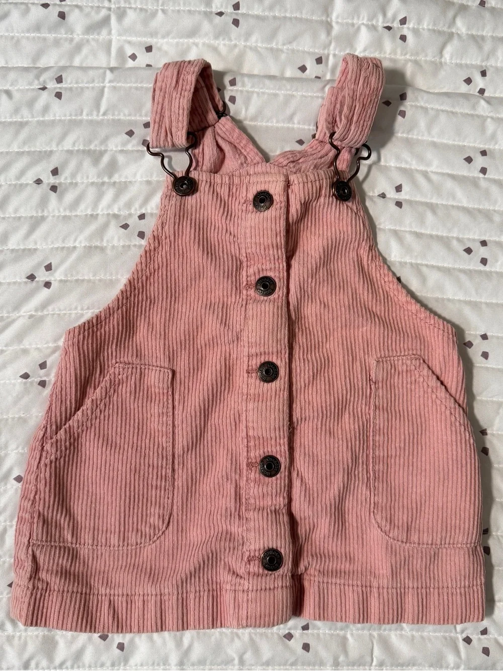 OshKosh B'gosh Dusty Pink Corduroy Overall Dress - 18M